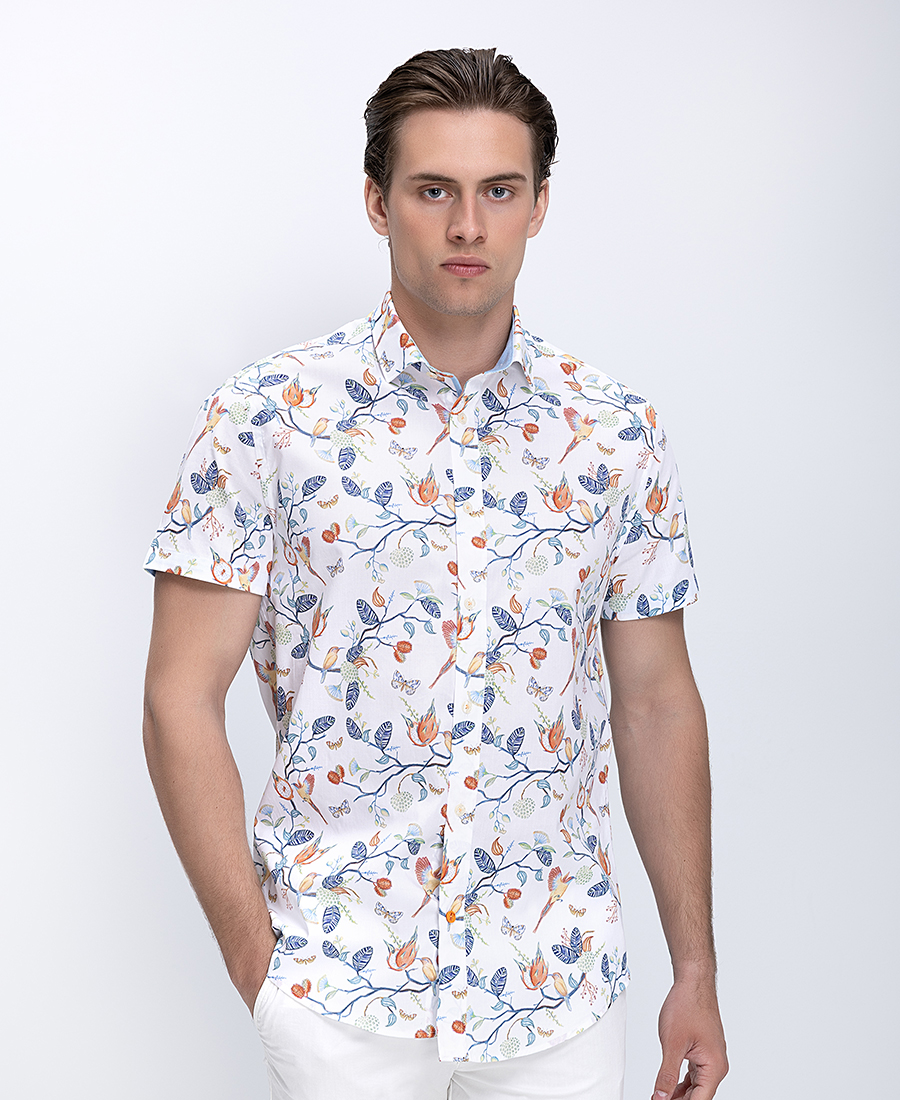 A Fish Named Fred Ανδρικό Πουκάμισο Regular Fit Με Ελαστική Υφή Και Κλασικό Γιακά