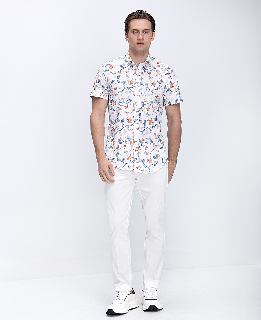 A Fish Named Fred Ανδρικό Πουκάμισο Regular Fit Με Ελαστική Υφή Και Κλασικό Γιακά φωτογραφία