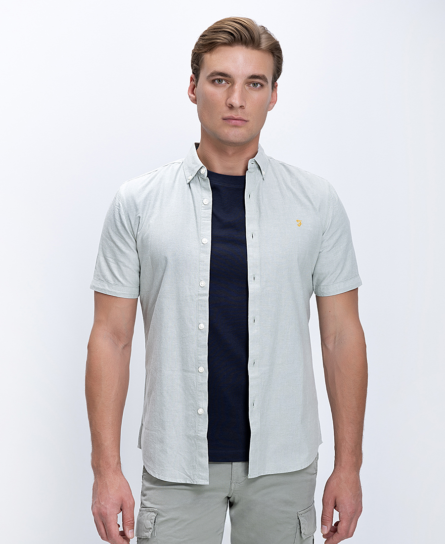 Farah Ανδρικό Πουκάμισο Oxford Βαμβακερό Με Button Down Γιακά Slim Fit