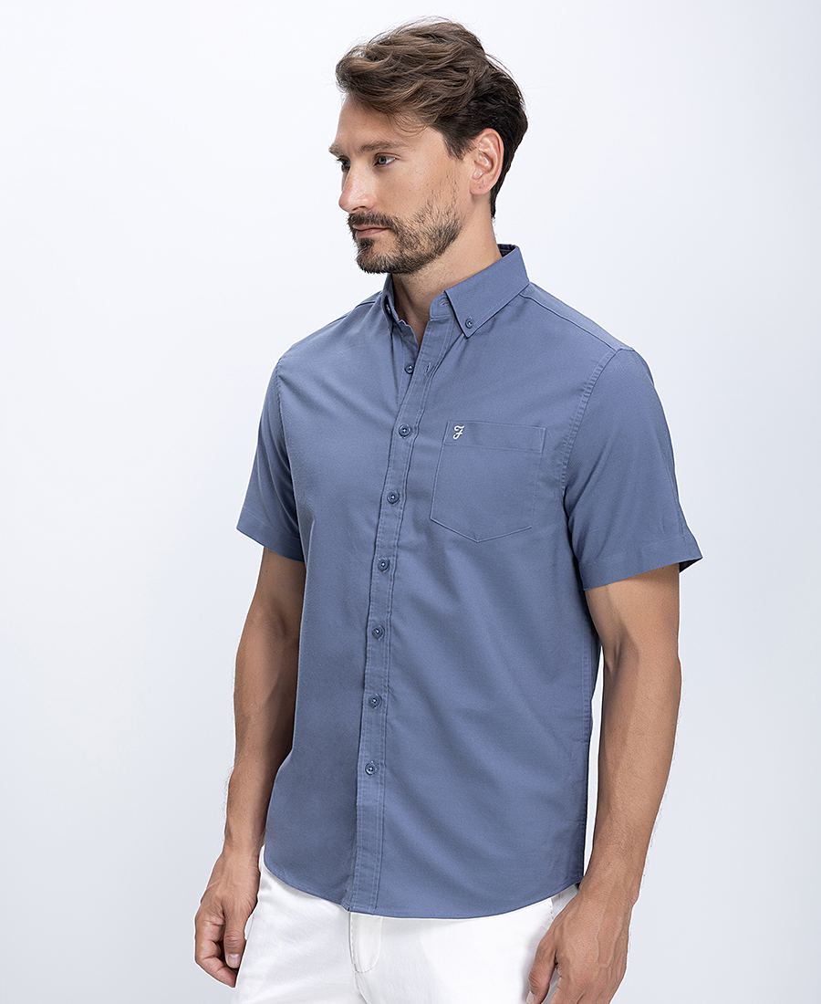 Farah Ανδρικό Πουκάμισο Βαμβακερό Με Button Down Γιακά Regular Fit