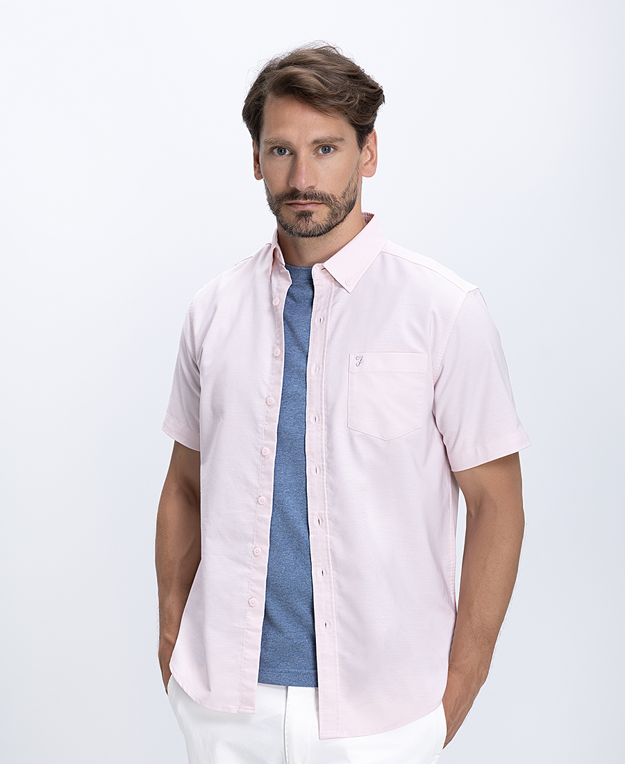 Farah Ανδρικό Πουκάμισο Βαμβακερό Με Button Down Γιακά Regular Fit