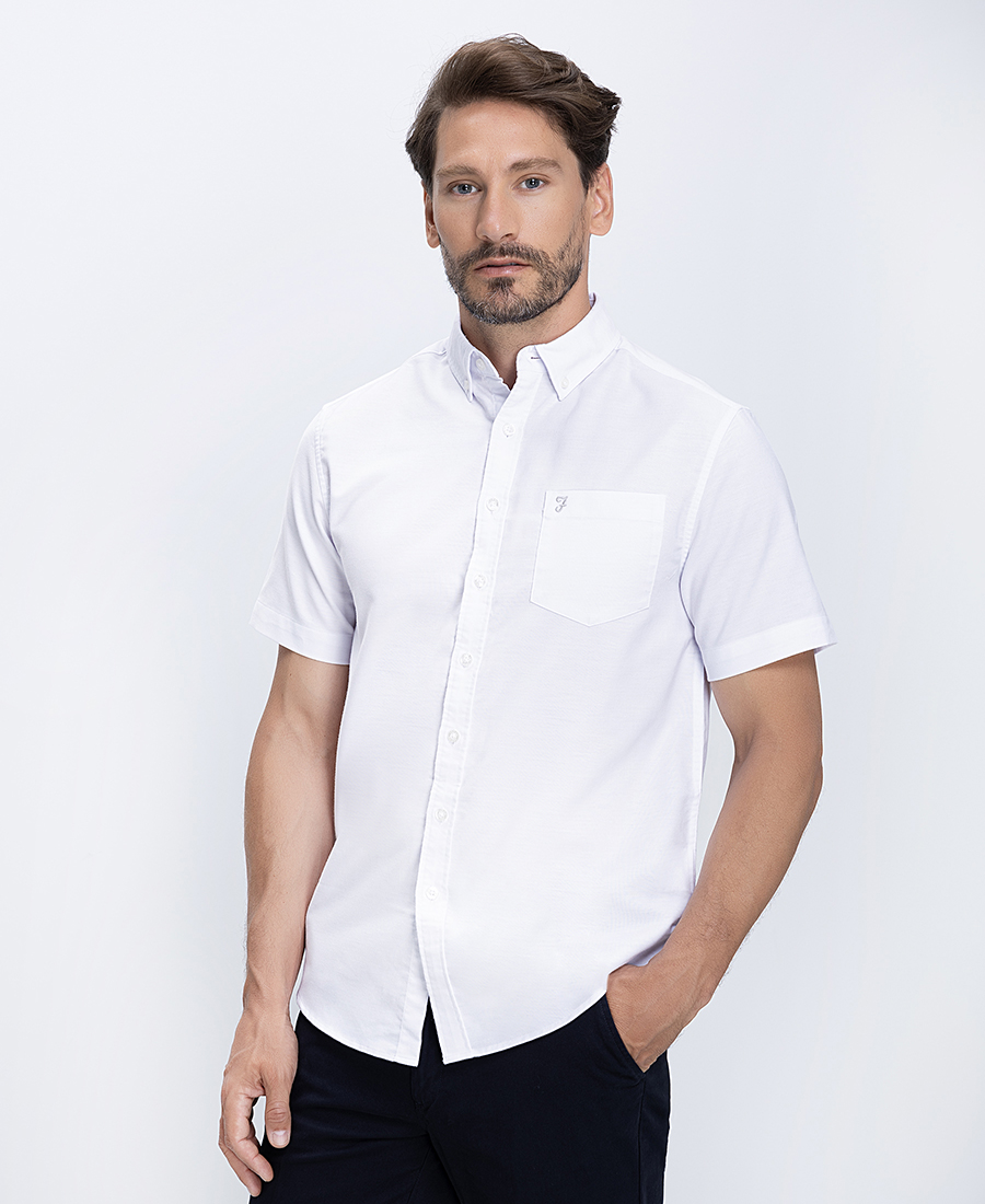 Farah Ανδρικό Πουκάμισο Βαμβακερό Με Button Down Γιακά Regular Fit