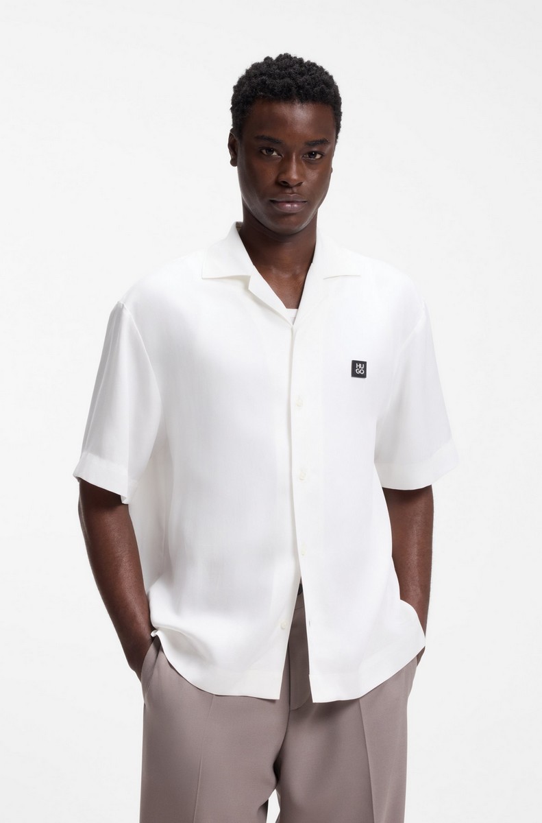 Hugo Ανδρικό Πουκάμισο Oversized Fit Με Logo Detail