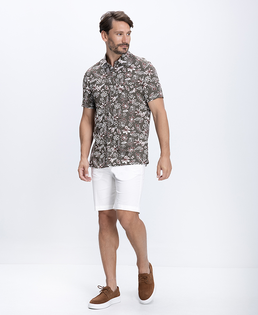 HD x Vardas Ανδρικό Πουκάμισο Κοντομάνικο Με Floral Σχέδιο φωτογραφία