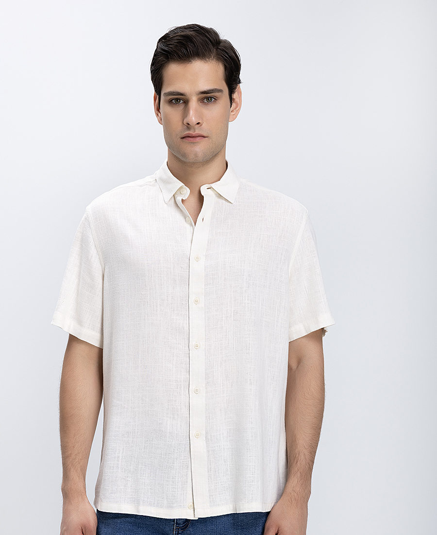 Vardas Ανδρικό Πουκάμισο Κοντομάνικο Linen Blend Modern Fit