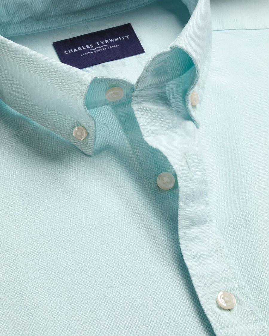 Charles Tyrwhitt Ανδρικό Κοντομάνικο Oxford Πουκάμισο Slim Fit Με Button Down Γιακά φωτογραφία