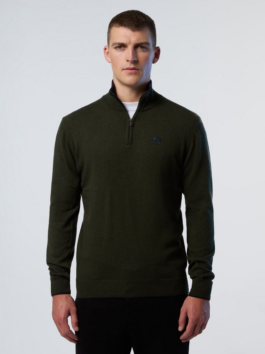 North Sails North Sails Ανδρικό Πουλόβερ Half-Zip Regular Fit σε Λαδί