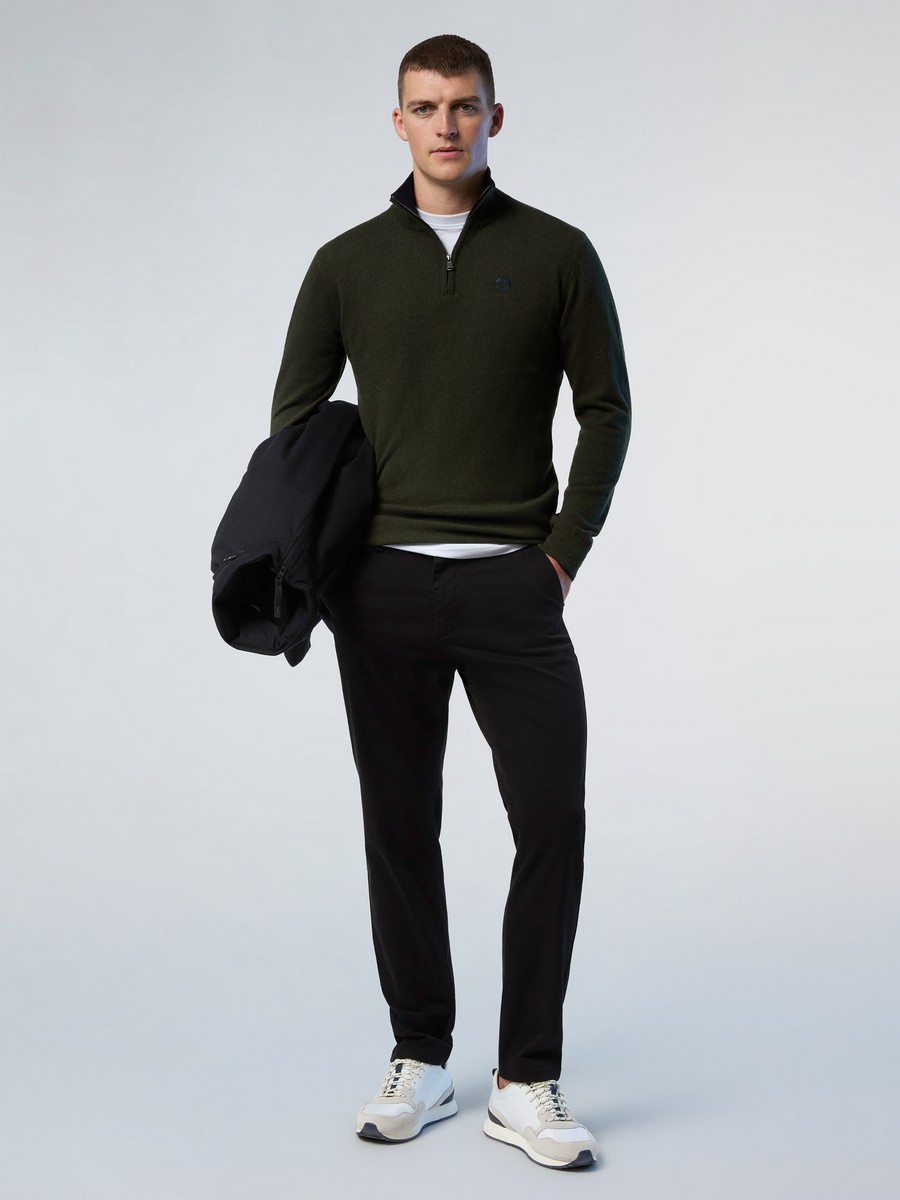 North Sails Ανδρικό Πουλόβερ Half-Zip Regular Fit σε Λαδί φωτογραφία