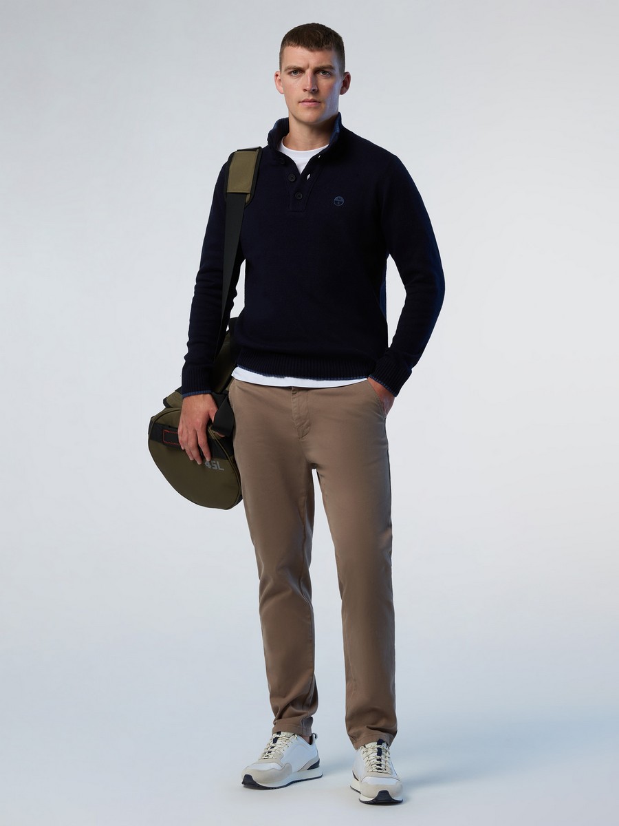 North Sails Ανδρικό Πουλόβερ με Κουμπιά Regular Fit σε Μπλε φωτογραφία
