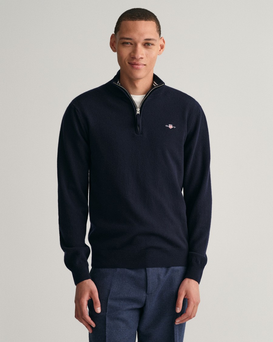Gant Gant Ανδρικό Μακρυμάνικο Πουλόβερ Half-Zip Regular Fit