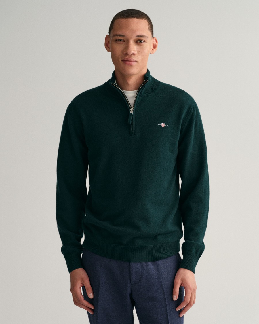 Gant Gant Ανδρικό Μακρυμάνικο Πουλόβερ Half-Zip Regular Fit