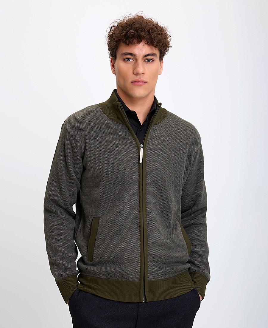 Winfield Ανδρική Ζακέτα Regular Fit Με Φερμουάρ και Πλαϊνές Τσέπες