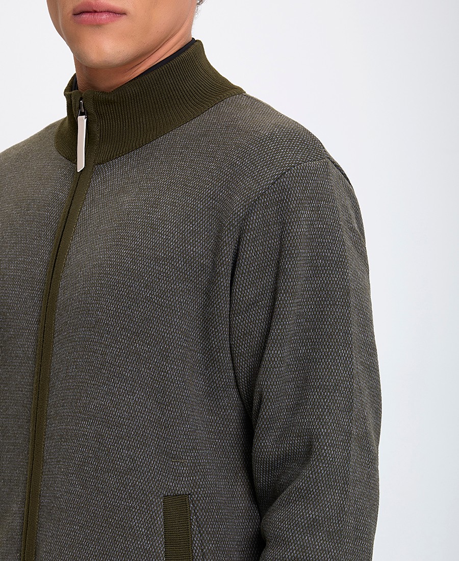 Ανδρική Ζακέτα Regular Fit Με Φερμουάρ και Πλαϊνές Τσέπες φωτογραφία