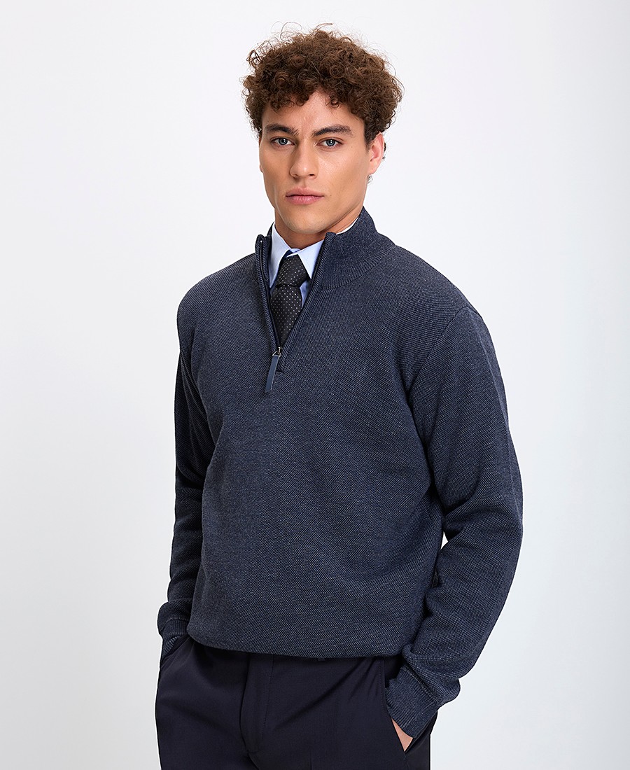 Winfield Ανδρικό Πουλόβερ Ημιζιβάγκο με Φερμουάρ Regular Fit