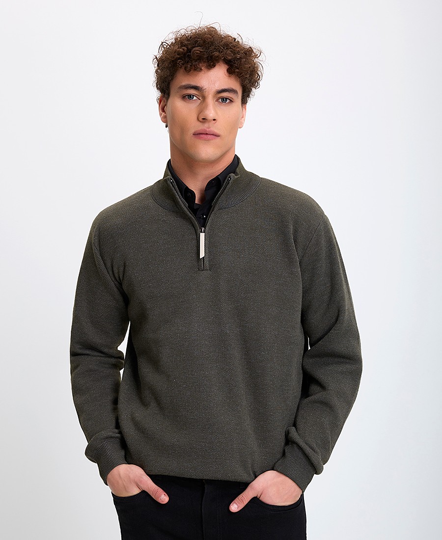 Winfield Ανδρικό Πουλόβερ Ημιζιβάγκο με Φερμουάρ Regular Fit