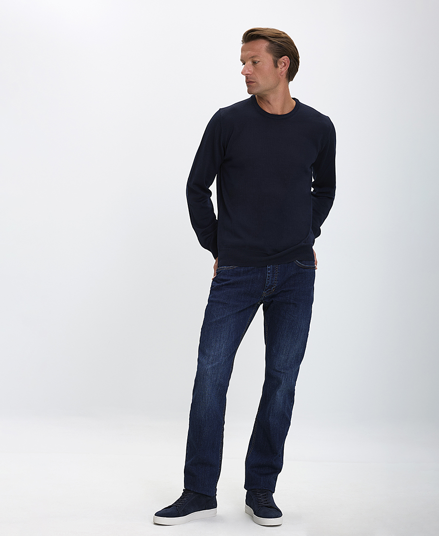 Ανδρικό Πλεκτό Πουλόβερ Λαιμόκοψη Slim Fit φωτογραφία