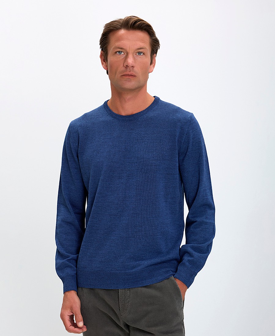 Ανδρικό Πλεκτό Πουλόβερ Λαιμόκοψη Slim Fit