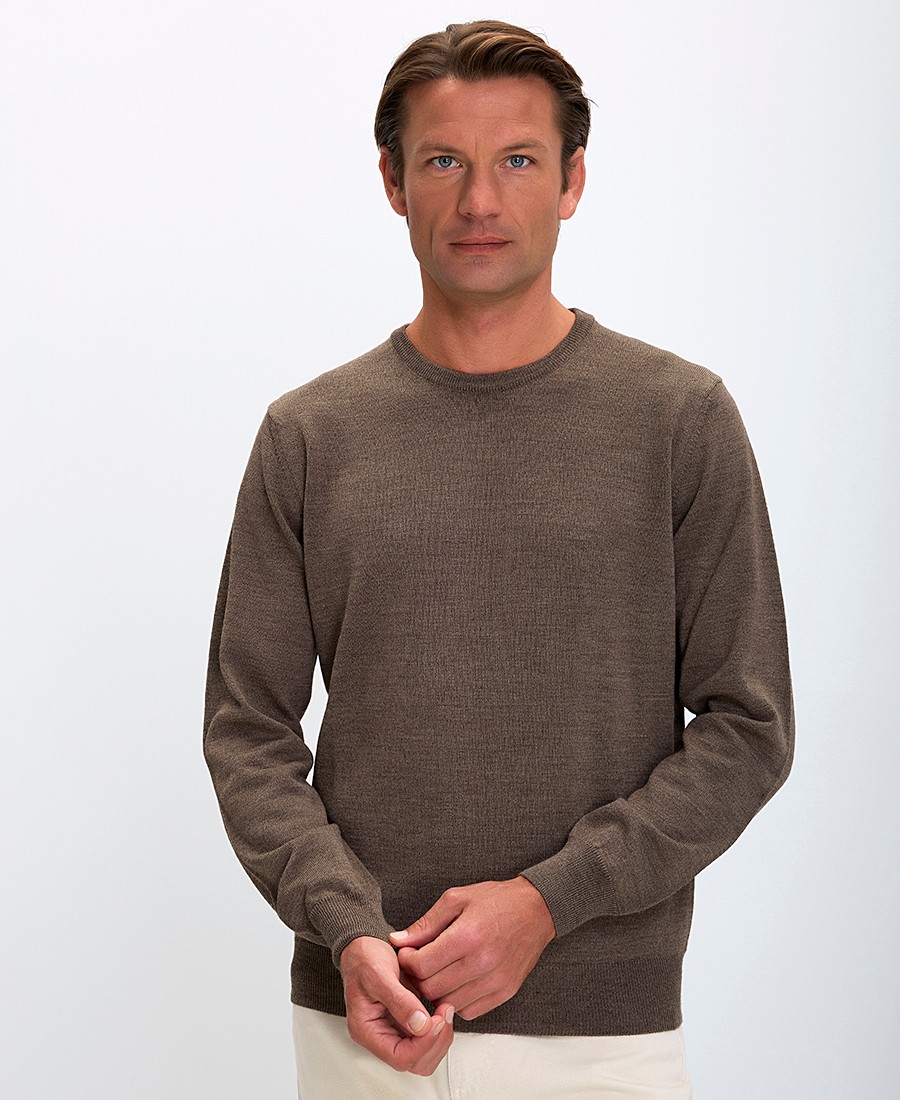 Ανδρικό Πλεκτό Πουλόβερ Λαιμόκοψη Slim Fit