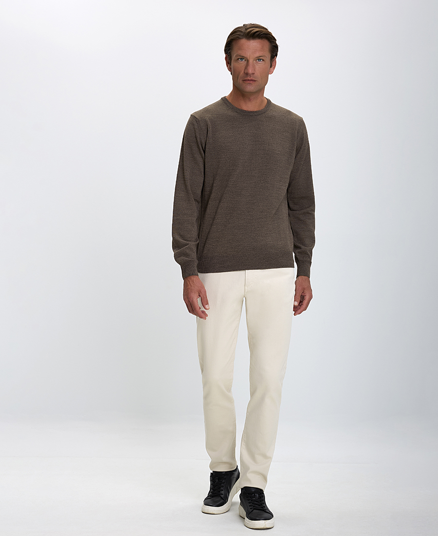 Ανδρικό Πλεκτό Πουλόβερ Λαιμόκοψη Slim Fit φωτογραφία