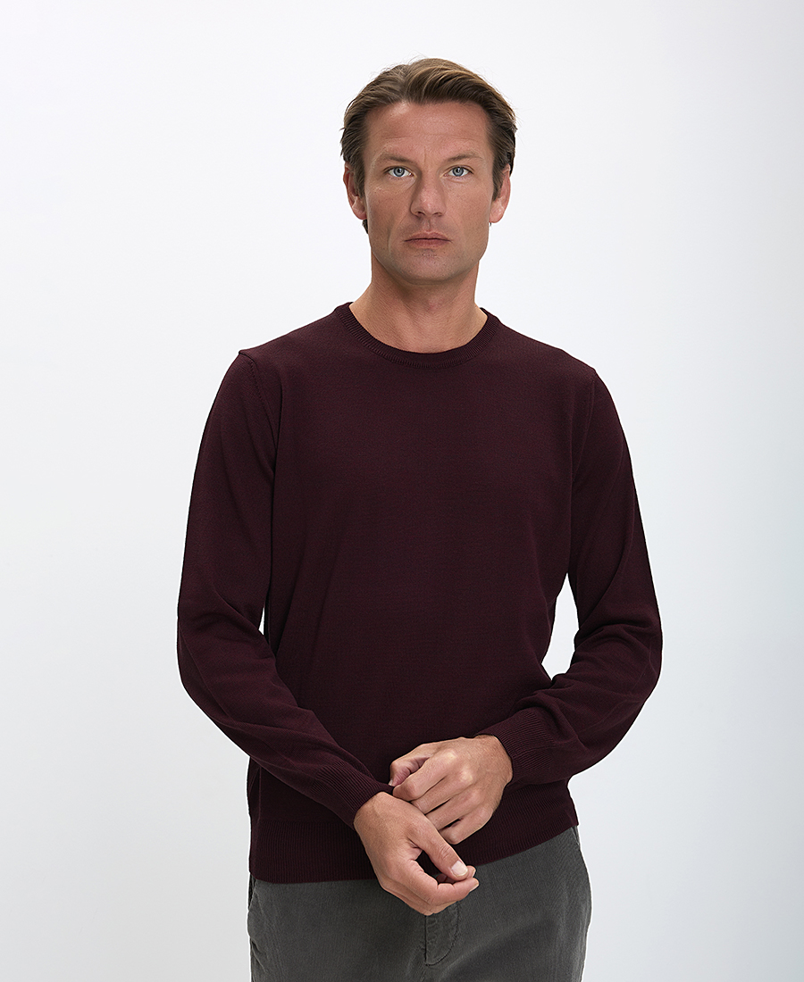 B.S Bags Ανδρικό Πλεκτό Πουλόβερ Λαιμόκοψη Slim Fit