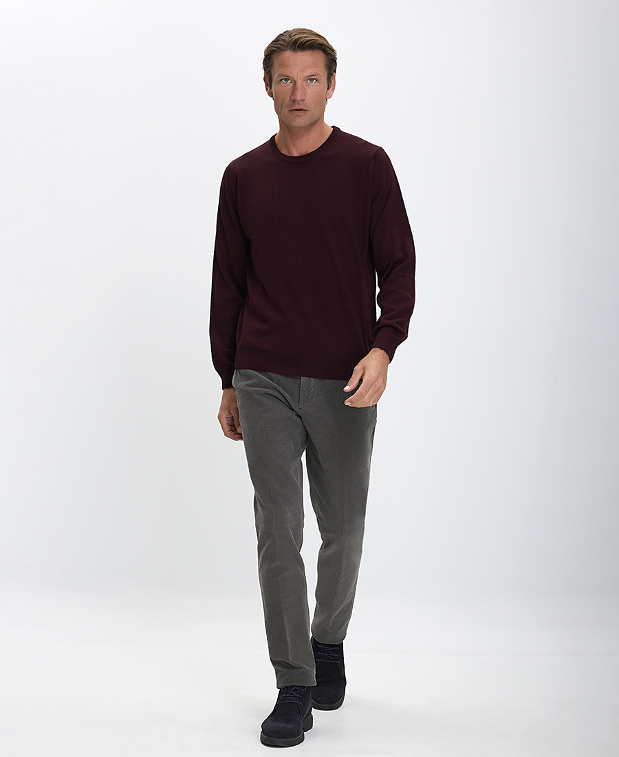 Ανδρικό Πλεκτό Πουλόβερ Λαιμόκοψη Slim Fit φωτογραφία