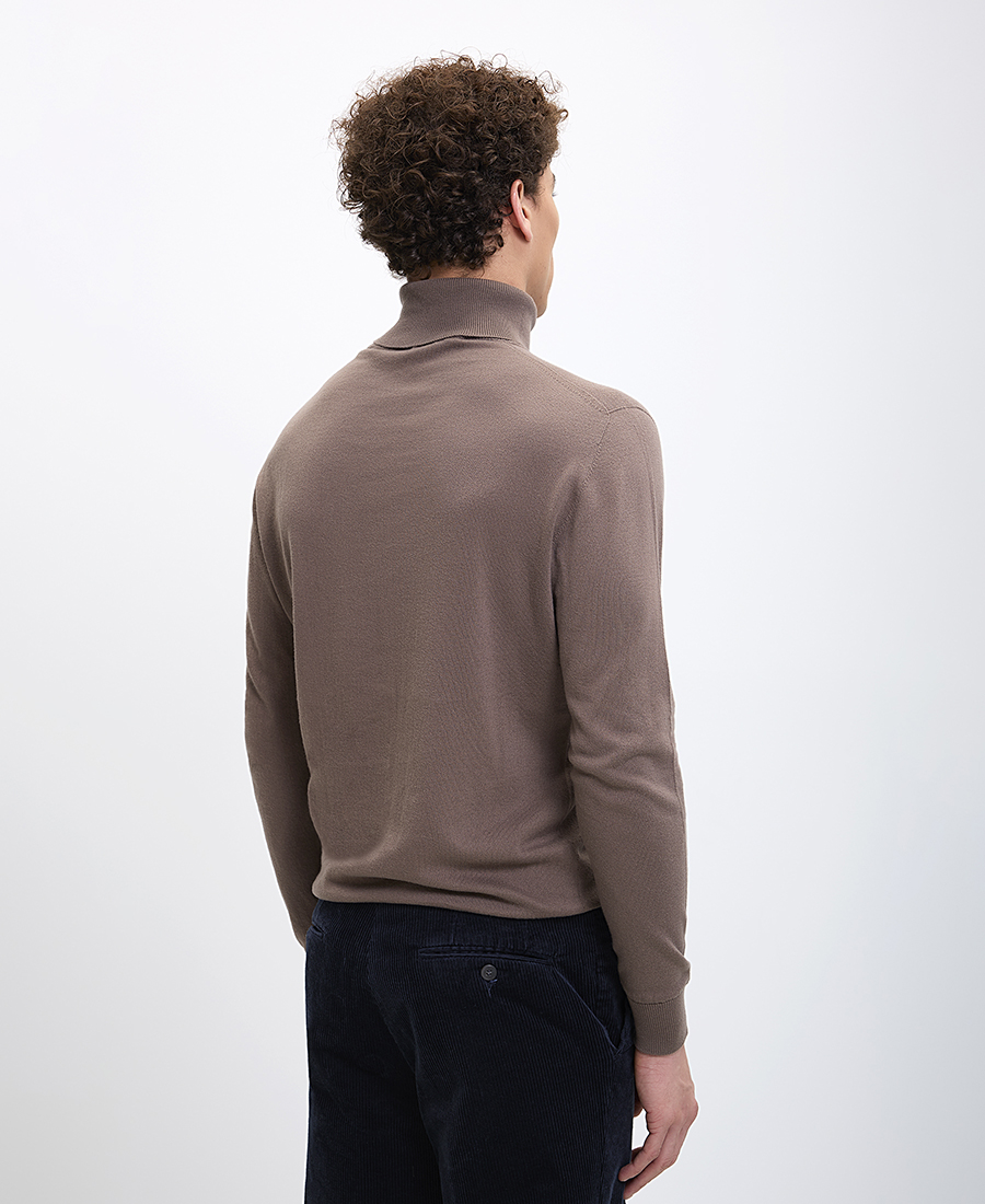 Hd x Vardas Ανδρικό Πουλόβερ Ζιβάγκο Regular Fit Μείγμα Βαμβακιού και Μάλλινου Καφέ φωτογραφία