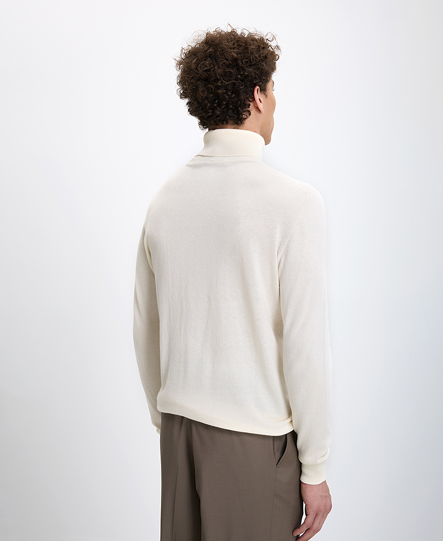 Hd x Vardas Ανδρικό Πουλόβερ με Λαιμόκοψη Ζιβάγκο Slim Fit Σε Εκρού φωτογραφία