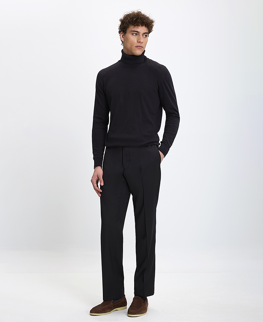 Ηd x Vardas Ανδρικό Πουλόβερ με Λαιμόκοψη Ζιβάγκο Slim Fit σε Μαύρο φωτογραφία