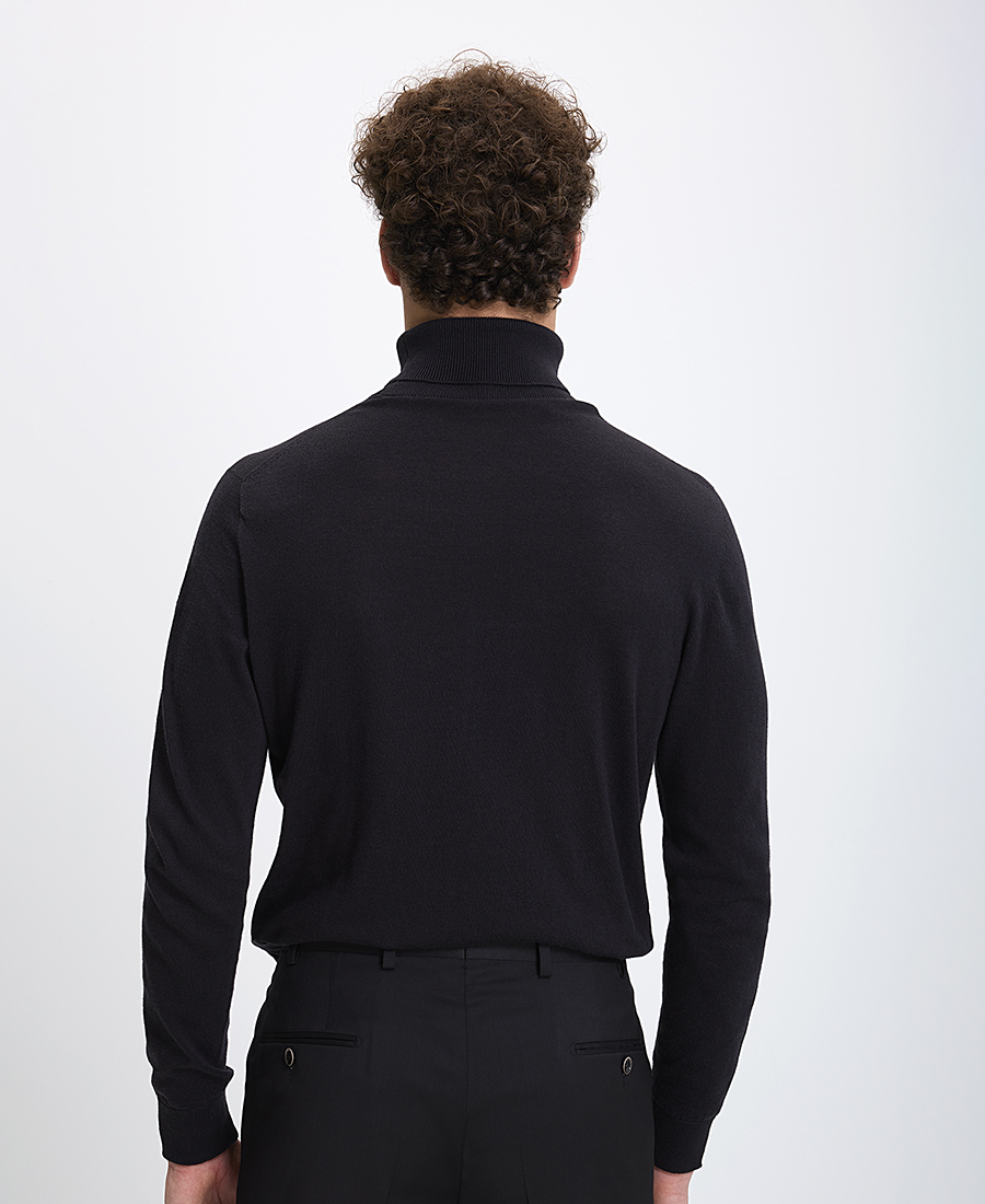 Ηd x Vardas Ανδρικό Πουλόβερ με Λαιμόκοψη Ζιβάγκο Slim Fit σε Μαύρο φωτογραφία