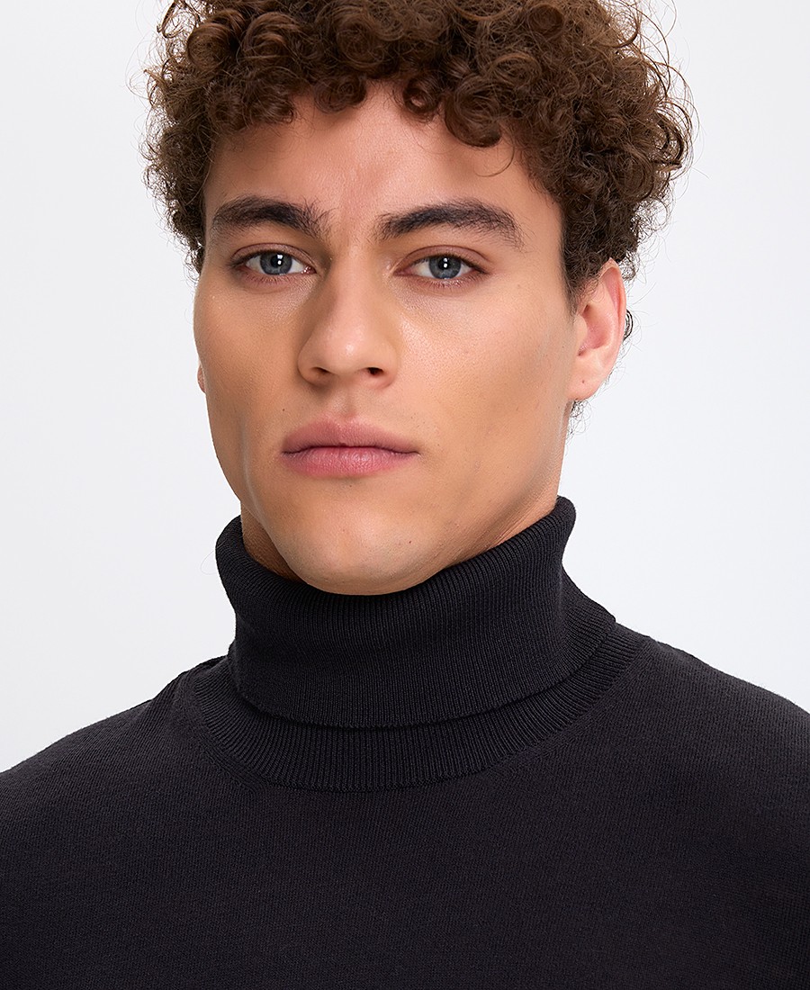 Ηd x Vardas Ανδρικό Πουλόβερ με Λαιμόκοψη Ζιβάγκο Slim Fit σε Μαύρο φωτογραφία