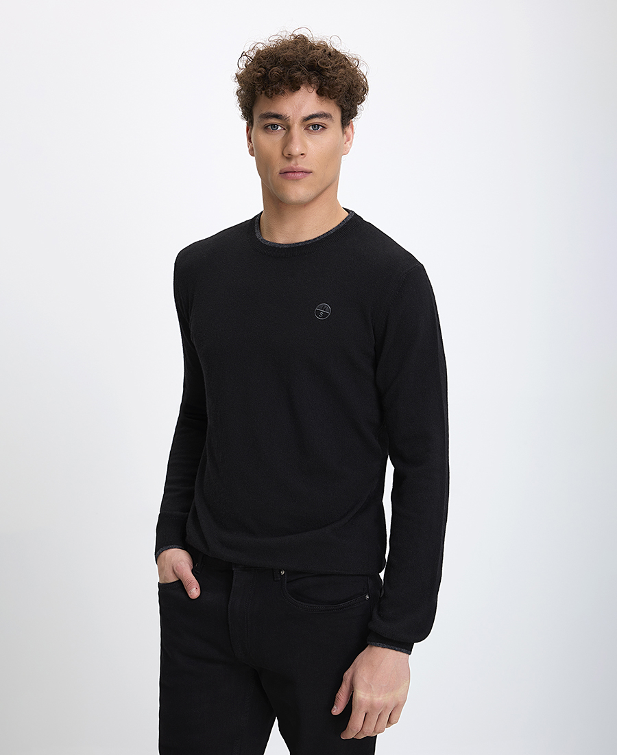 North Sails North Sails Ανδρικό Πουλόβερ Eco Cashmere με Στρογγυλή Λαιμόκοψη σε Μαύρο