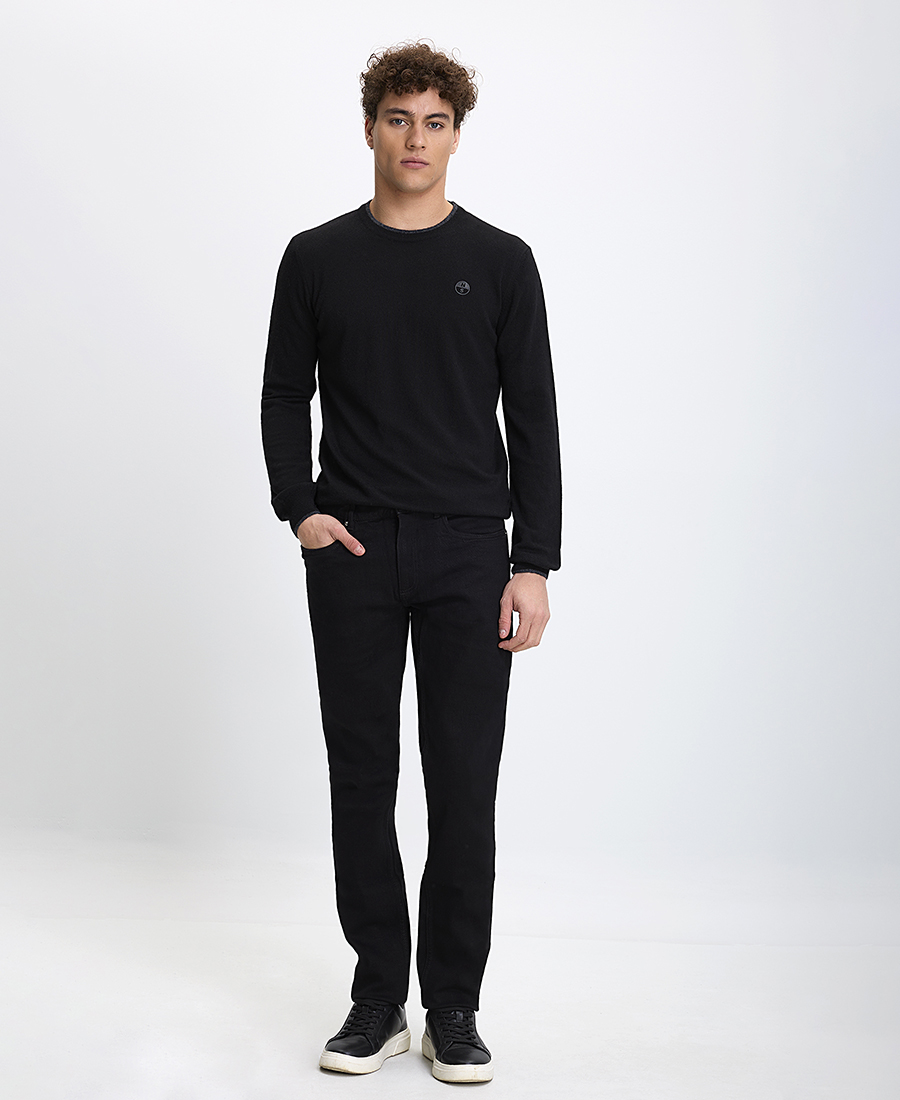 North Sails Ανδρικό Πουλόβερ Eco Cashmere με Στρογγυλή Λαιμόκοψη σε Μαύρο φωτογραφία