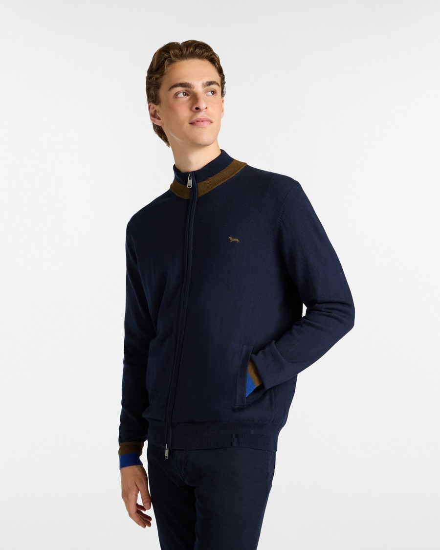 Harmont & Blaine Harmont & Blaine Ανδρικό Πλεκτό Full Zip Regular Fit Σκούρο Μπλε