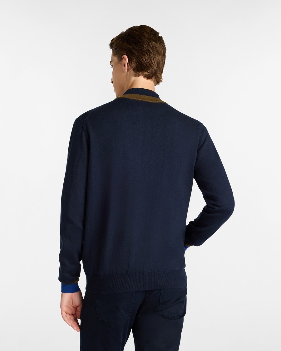 Harmont & Blaine Ανδρικό Πλεκτό Full Zip Regular Fit Σκούρο Μπλε φωτογραφία