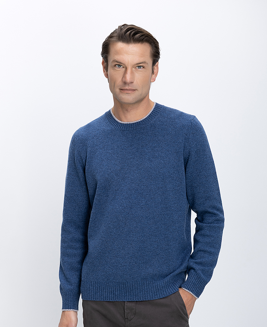 Gran Sasso Gran Sasso Ανδρικό Πλεκτό Πουλόβερ Μάλλινο Regular Fit