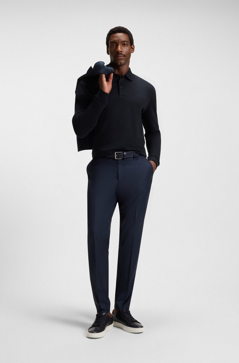Boss Ανδρικό Polo Μακρυμάνικο Interlock Cotton Regular Fit φωτογραφία