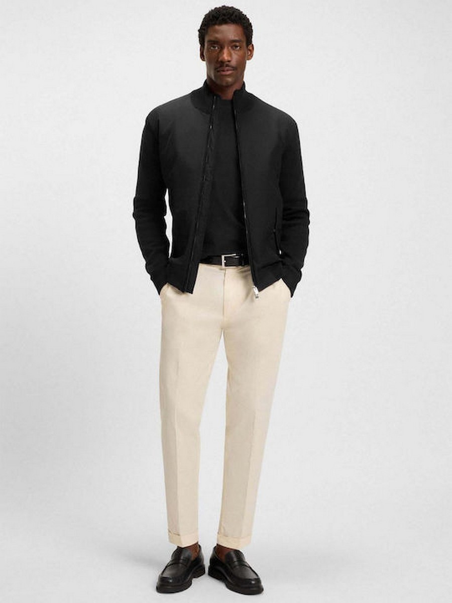 Boss Ανδρική Ζακέτα Regular Fit Βαμβακερό Με Πλεκτές Λεπτομέρειες φωτογραφία