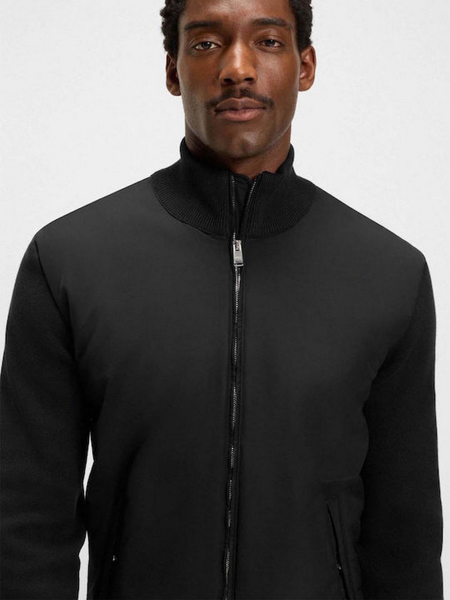 Boss Ανδρική Ζακέτα Regular Fit Βαμβακερό Με Πλεκτές Λεπτομέρειες φωτογραφία