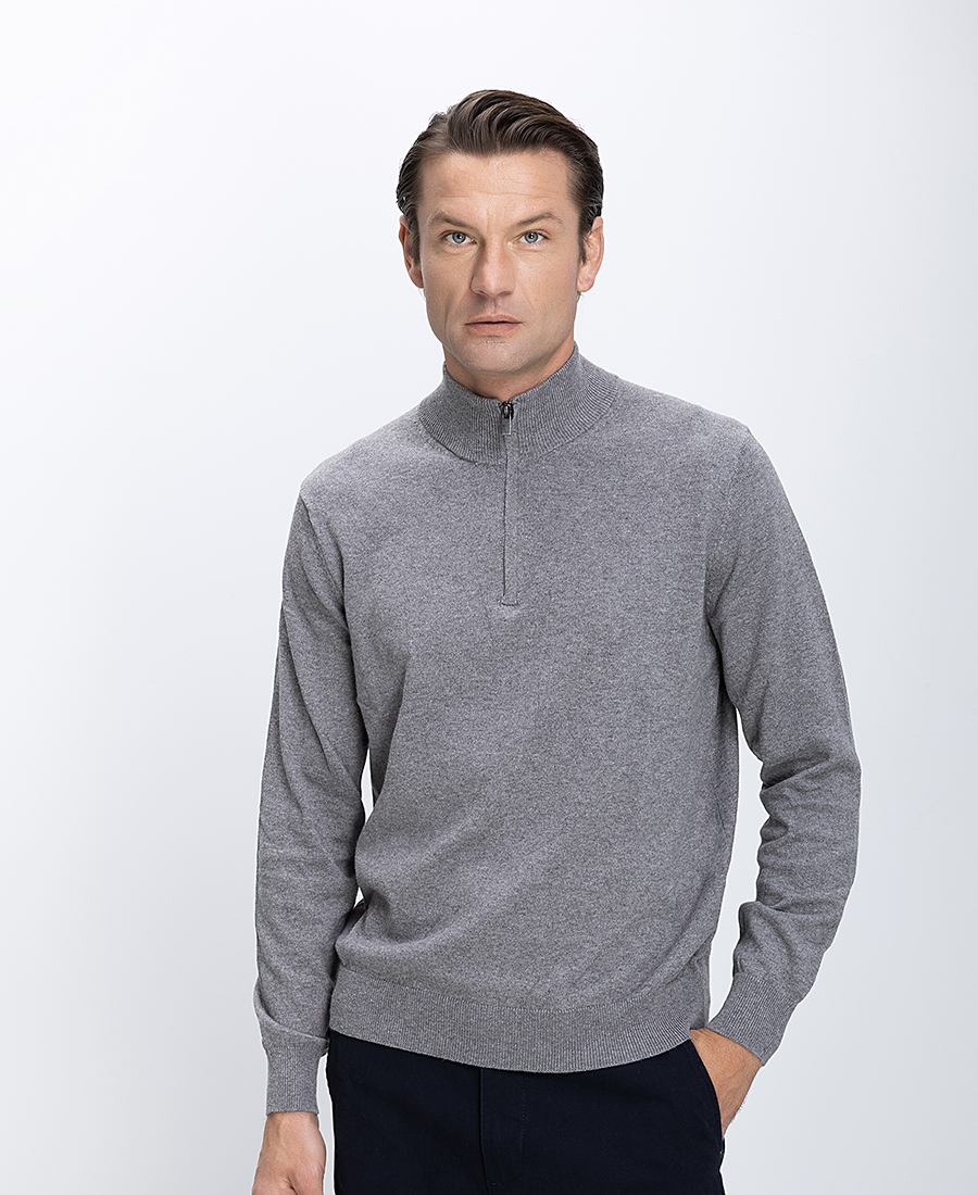 Hd x Vardas Ανδρικό Πλεκτό Με Όρθιο Γιακά Και Φερμουάρ Regular Fit