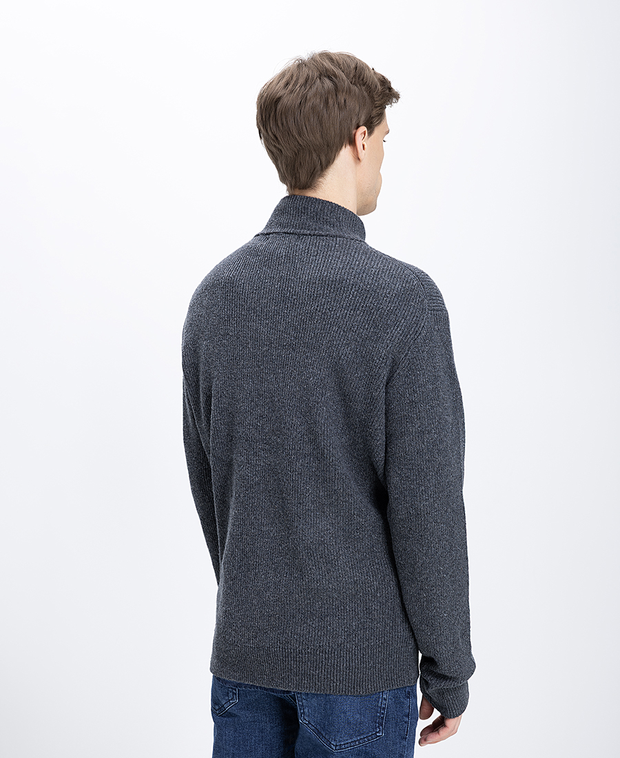 Ανδρικό Πλεκτό Πουλόβερ Με Φερμουάρ φωτογραφία