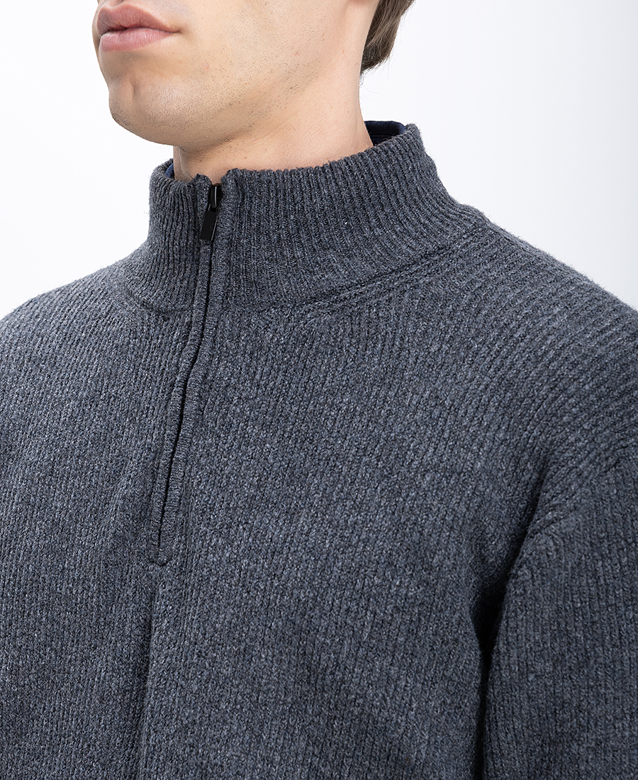 Ανδρικό Πλεκτό Πουλόβερ Με Φερμουάρ φωτογραφία