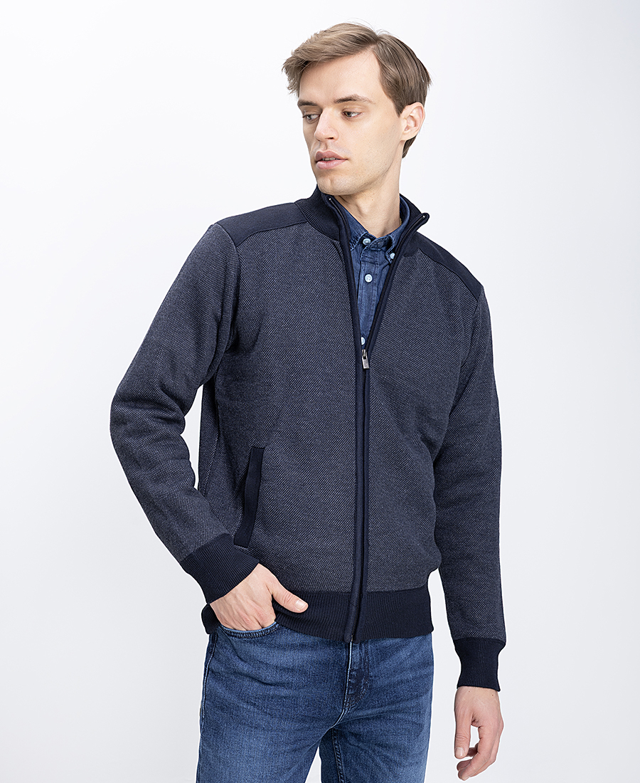 Ανδρική Ζακέτα Με Φερμουάρ Regular Fit