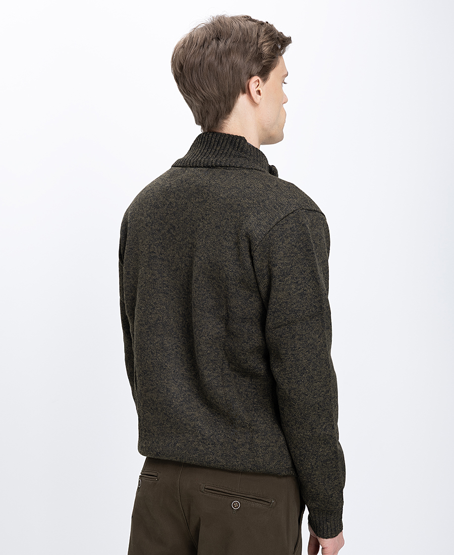 Ανδρική Πλεκτή Ζακέτα Modern Fit Με Όρθιο Γιακά Και Φερμουάρ φωτογραφία