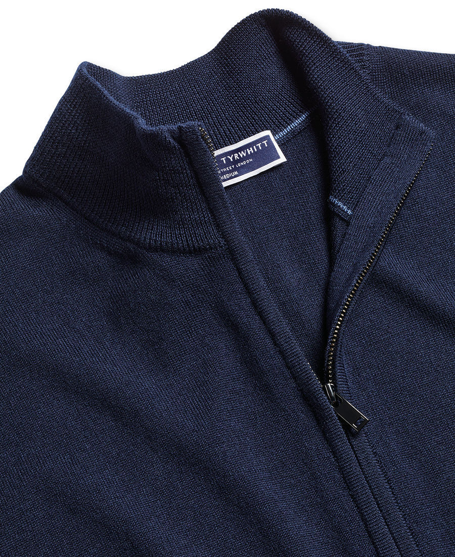 Charles Tyrwhitt Ανδρικό Πλεκτό Full-zip Μάλλινο Regular Fit φωτογραφία