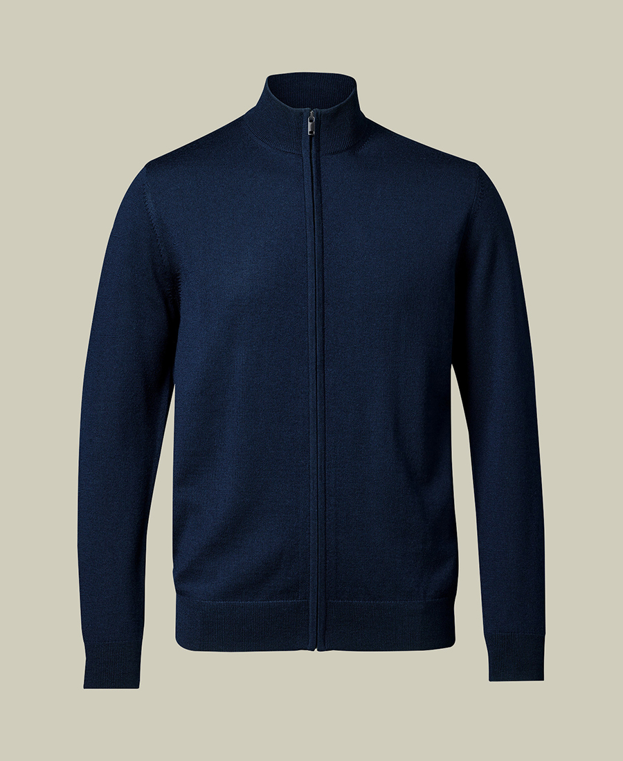 Charles Tyrwhitt Ανδρικό Πλεκτό Full-zip Μάλλινο Regular Fit φωτογραφία