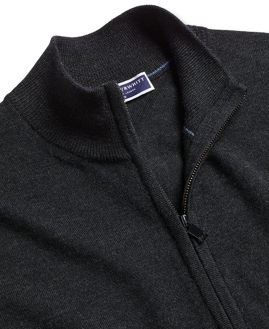 Charles Tyrwhitt Ανδρικό Πλεκτό Full-zip Μάλλινο Regular Fit φωτογραφία
