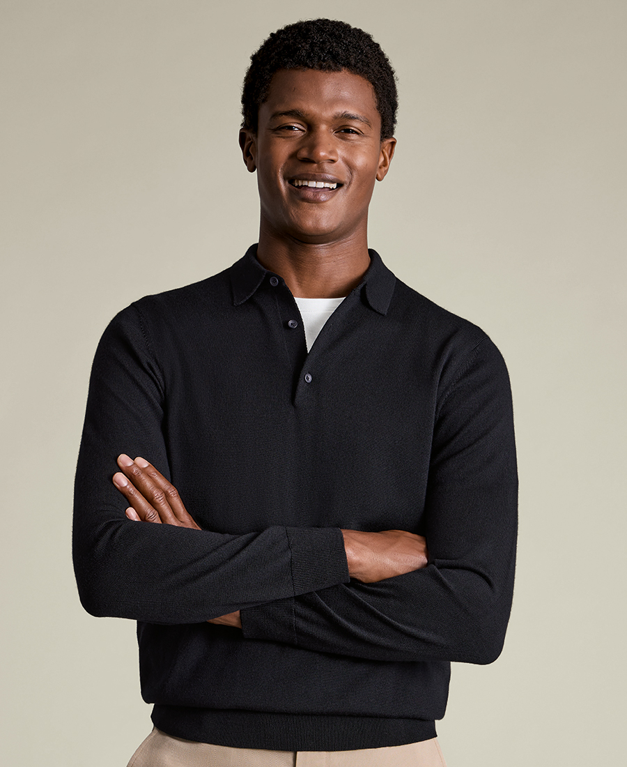 Charles Tyrwhitt Ανδρικό Πλεκτό Polo Merino Wool Regular Fit