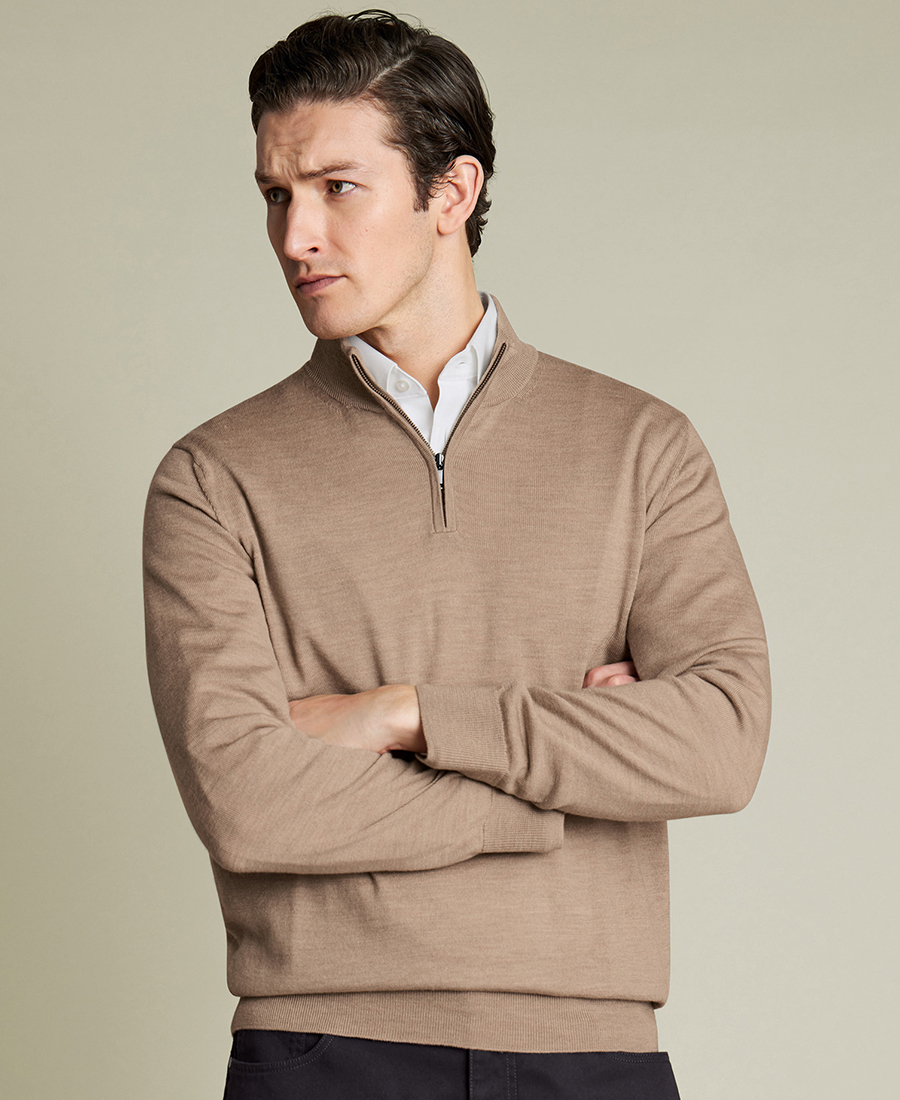 Charles Tyrwhitt Ανδρικό Πλεκτό Πουλόβερ Μάλλινο Regular Fit