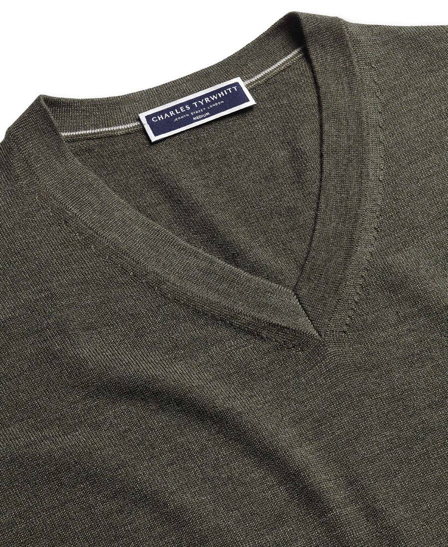 Charles Tyrwhitt Ανδρικό Πλεκτό Πουλόβερ Μάλλινο Regular Fit φωτογραφία