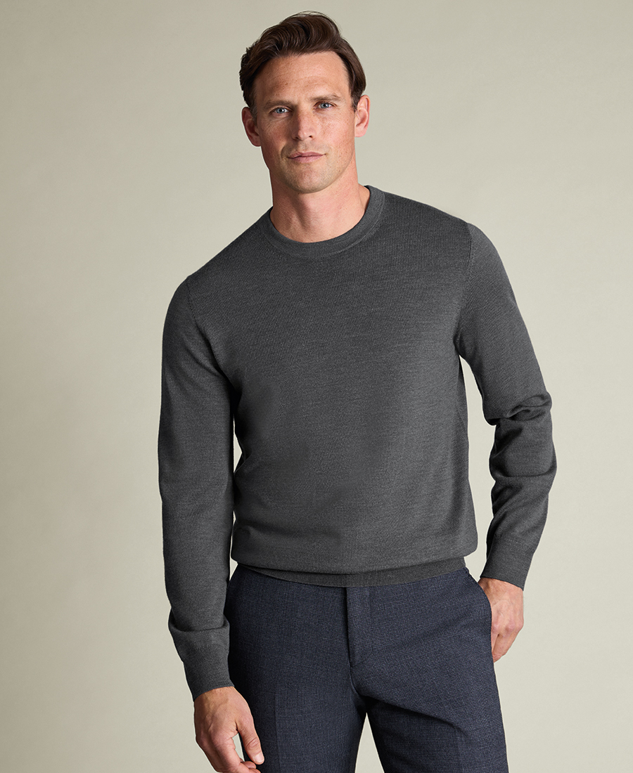 Charles Tyrwhitt Ανδρικό Πλεκτό Πουλόβερ Μάλλινο Regular Fit